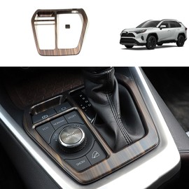 TUBAIZAI Car Accessories Compatible with Toyota RAV4 2024 2023 2022 2021 2020 Center Console Gear Shift Transmission Box Panel Cover Interior Frame Trims ABS 2PCS(Peach Wood Style)