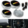 4 PCS Black Wheel Center Caps 3-5/16 Inch Tri-Color Hub