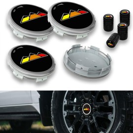 4 PCS Black Wheel Center Caps 3-5/16 Inch Tri-Color Hub Caps Wheel Rim Center Cover Compatible with 2022-2024 Tundra (Mountain)