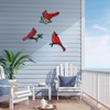 MorningRo 3 Pcs Metal Cardinal Wall Decor Red Cardinal Birds