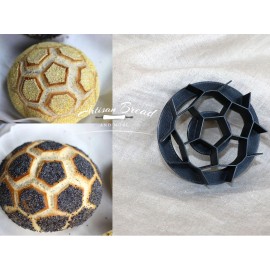 MONAAR Red 3.5" Soccer Ball Pattern Bread Stamps Soccer Ball Concha Cutter - Black