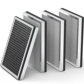 JF260 Replacement Filter Compatible with JF260 Air Purifier, JF260S Air Purifier&AP1273 Air Purifier, 3 Filtration System H13 True HEPA Filter and Activated Carbon Filter, Part# JF260-RF,Silver 4Pack
