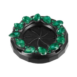 INFINAUTO Universal Bling Car Engine Start Stop Button Cover, Car Shiny Faux Crystal Rhinestone Key Ignition and Knob Ring Green, 1 Pc