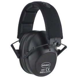 TITUS 2-Series Premium Low Profile Earmuffs, ANSI Rated, High NRR Noise Reduction, Durable Sport Band, Hearing Protection PPE