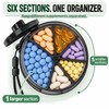 6 Compartment Pill Organizer with Rotating Lid Large Capacity Portable