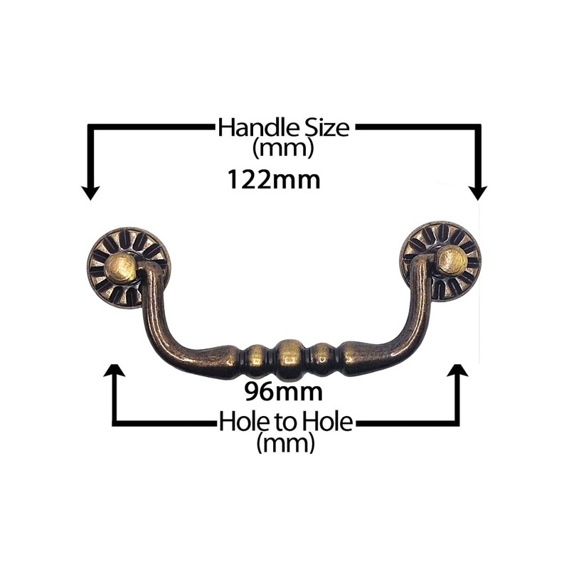 Universal Hardware Vintage Brass Drawer Handle Solid Cabinet Drop Swan