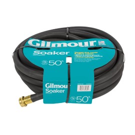 Gilmour 5/8" x 50' Round Weeper Soaker Hose for Garden Beds, Drip Irrigation Outdoor Hose, Flexible Garden Hose for Vegetable Gardens, Flower Beds, Lawns, and Orchards