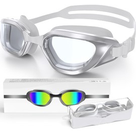 Zeligerstar Swimming Goggles, Goggles Swimming Adult with 3 Sizes Nose Bridges, Anti-Fog UV Protection No Leaking Adjustable Swim Goggles for Men Women Junior