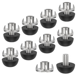 SATUY M8 Adjustable Furniture Leg, 304 Stainless Steel Furniture Feet, 8mm x 1.25 Screw-in Leveling Feet with Nuts, Outdoor Patio Furniture Legs Leveler for Table, Chair, Desk, Cabinet (8Set)