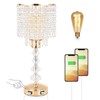 Acaxin Crystal Table Bedside Lamp Touch Control, 3-Way Dimmable Small