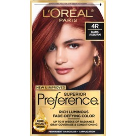 LOreal Paris L'Oreal Paris Superior Preference Fade-Defying + Shine Permanent Hair Color, 4R Dark Auburn, Pack of 1, Hair Dye