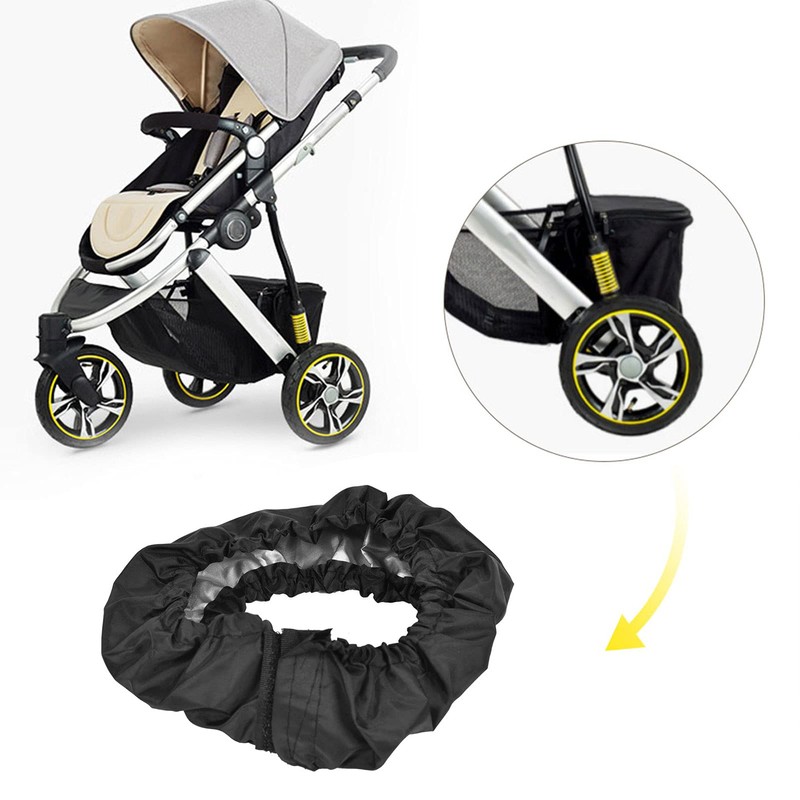 Shanrya Pushchair Wheel Cover, Reusable Oxford Cloth Baby Stroller Wheel