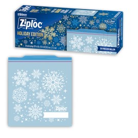 Ziploc Gallon Food Storage Freezer Bags, Grip 'n Seal Technology for Easier Grip, Open, and Close, 28 Count, Holiday Designs, Packaging May Vary