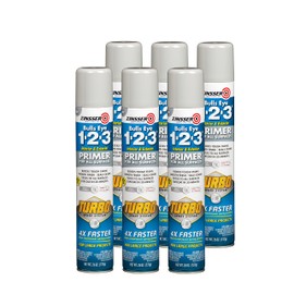 Zinsser 343748-6PK Bulls Eye 1-2-3 Turbo Primer Spray, 26 oz, Gray, 6 Pack