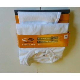 CHAMPION Boys Champion Brand White L S Crew Neck Shirt and Pant Set Baselayer Size XS