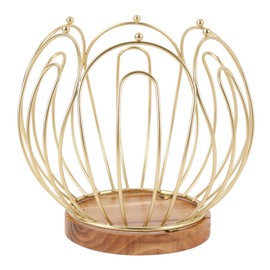 Coffee Pod Holder Organizer, Bud Shaped Design K Cup Holder Organizer with Wood Base, Large Capacity Coffee Pods Storage Organizer for Kitchen Counter and Office Desktop