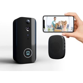 visiPower Wireless WiFi Video Doorbell with Chime Battery IR Motion Detect App Door Camera