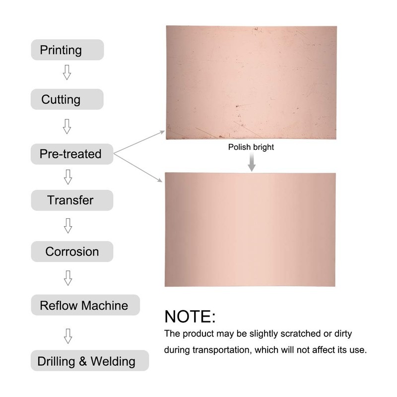 sourcing map One-sided copper-clad laminate circuit board, bakelite, 300 x