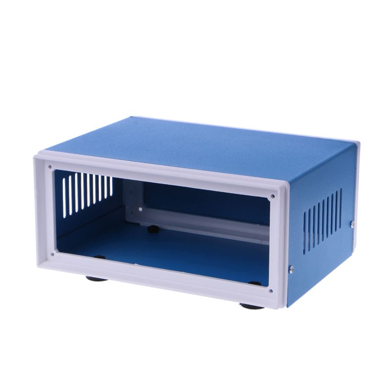 Blue Metal Junction Box Rectangular Electronic Enclosure DIY Prevention Box