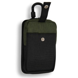 Kawasumi Seisakusho WK-03KH Multifunctional Work Pouch, 2-Way Attachment, Belt Loop, Carabiner Included, Khaki