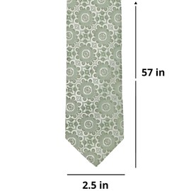 tiemart Pattern Slim 2.5" Necktie (Mint Green Emma Floral)
