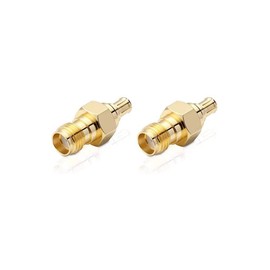 conecto SMA Adapter, MCX Coupler, SMA Female without Pin to MCX Male without Pin, Adapter for Connecting SMA Connectors to MCX Connectors, Gold Plated, Set of 2
