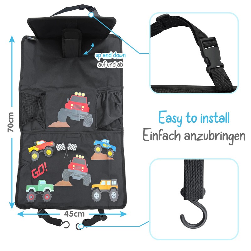 HECKBO 1 x Car Organiser with Monster Trucks