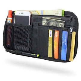 LIVANS Car Sun Visor Organizer, Vehicle Visor Storage Pouch, Auto CD and Glasses Holder, Interior Car Accessories for Credit Card and Registration Document, Fits Most Cars, SUVs, Jeeps, Trucks