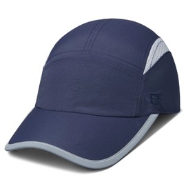 GADIEMKENSD Women Quick Dry Running Hat Reflective Baseball Cap Breathable Mesh UPF 50+ Summer Cap Lightweight Soft Ponytail Hats for Hiking Golf Tennis Outdoor Sports Navy XL