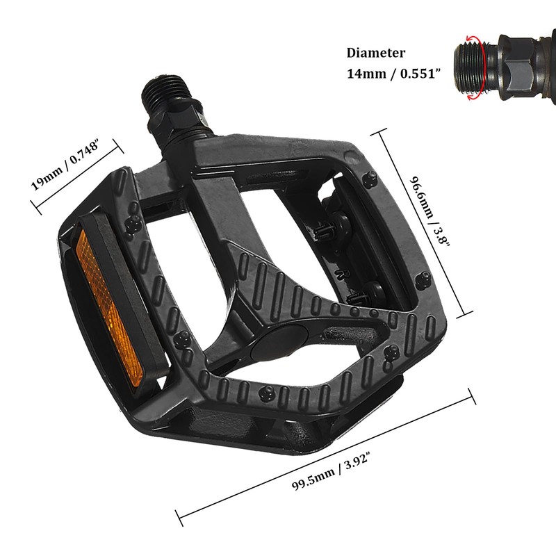 YIUBCZOQI Bike pedals with reflective strips, aluminum alloy bicycle platform