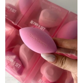 Trio Blend & Set 2 Esponjas + Borla Beauty Creations Color Rosa Tamaño De La Esponja Mediana