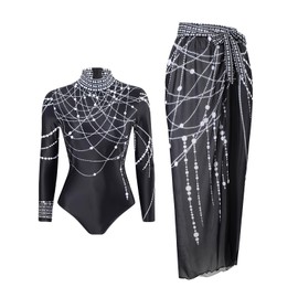 Traje de baño de una pieza para mujer con cuello alto con cierre, bikini deportivo de una pieza para mujer, Negro -, X-Large