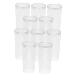 WOONEKY 10pcs Makeup Brush Protective Covers Transparent Brush Holders for Travel Storage Dustproof Organizers for Household Makeup and Paintbrush Maintenance