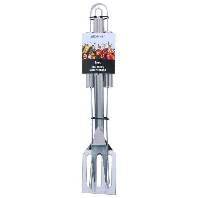 alpina Set Barbecue 3 Pezzi - Utensili Barbecue con Spatola