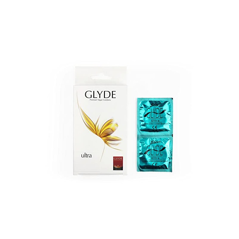 Glyde Ultra 10 vegane Condome, zertifiziert mit der Vegan-Blume