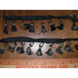 unknown  Tassel Fringe Black and Gold Trim by the yard