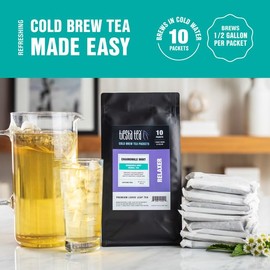 Tiesta Tea - Chamomile Mint Cold Brew, Premium Loose Leaf Blend, Non-Caffeinated Iced Tea, 10 Cold Brew Tea Packets - Brews One 64oz Pitcher