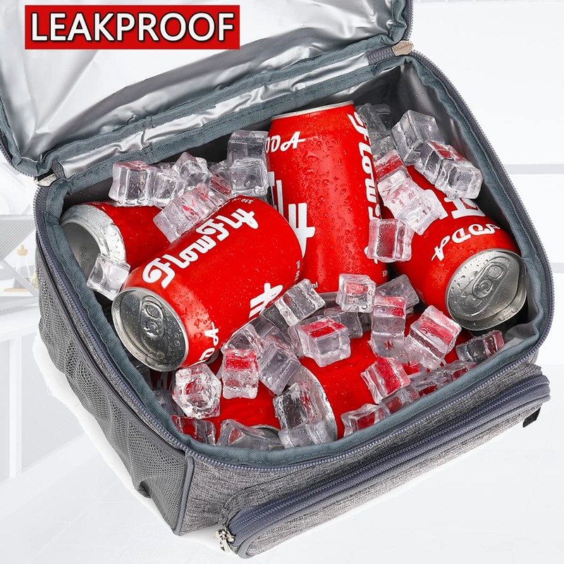 FlowFly Double Layer Cooler Insulated Lunch Bag Adult Lunch Box