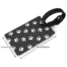 Dog Paw Prints Luggage Tag Travel Suitcase Labels Name ID Tags Business Card Holder Baggage Label for Women Men