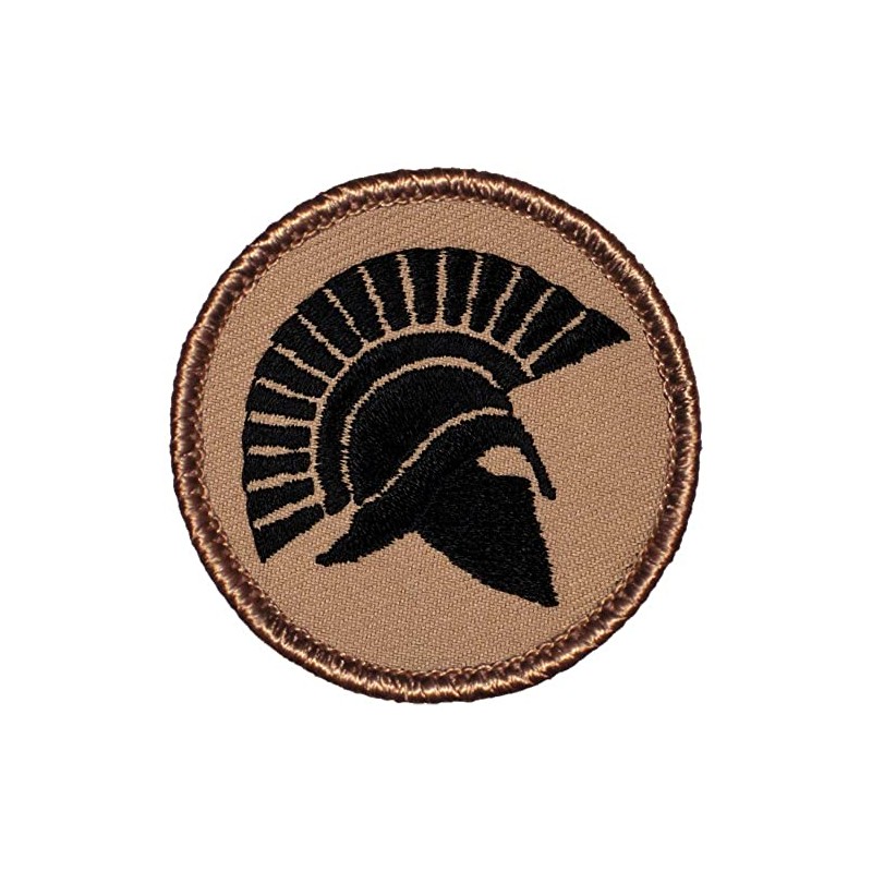 Spartan Silhouette Patrol Patch - 2" Diameter Round Embroidered Patch