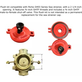 Unique Boat Parts Flush kit, designed by Unique Boat Parts  for Perko 0493 series sea strainer