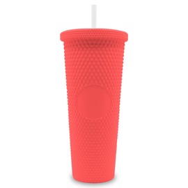 ONDA SHOP | Vaso-Termo Para Bebidas | Con Diseño de Tachuelas | Con Capacidad de 700ml Para Disfrutar de Tu Bebida Favorita | Color Rojo