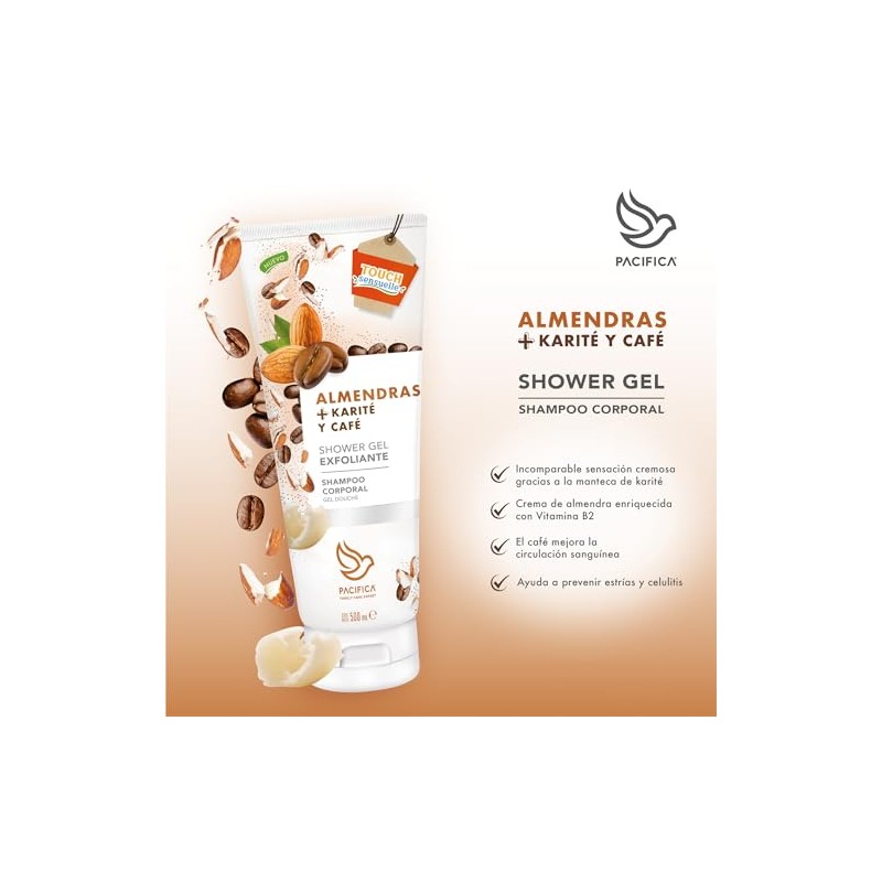Pacifica Jabón Líquido Corporal Shower Gel Exfoliante Almendra + Karité