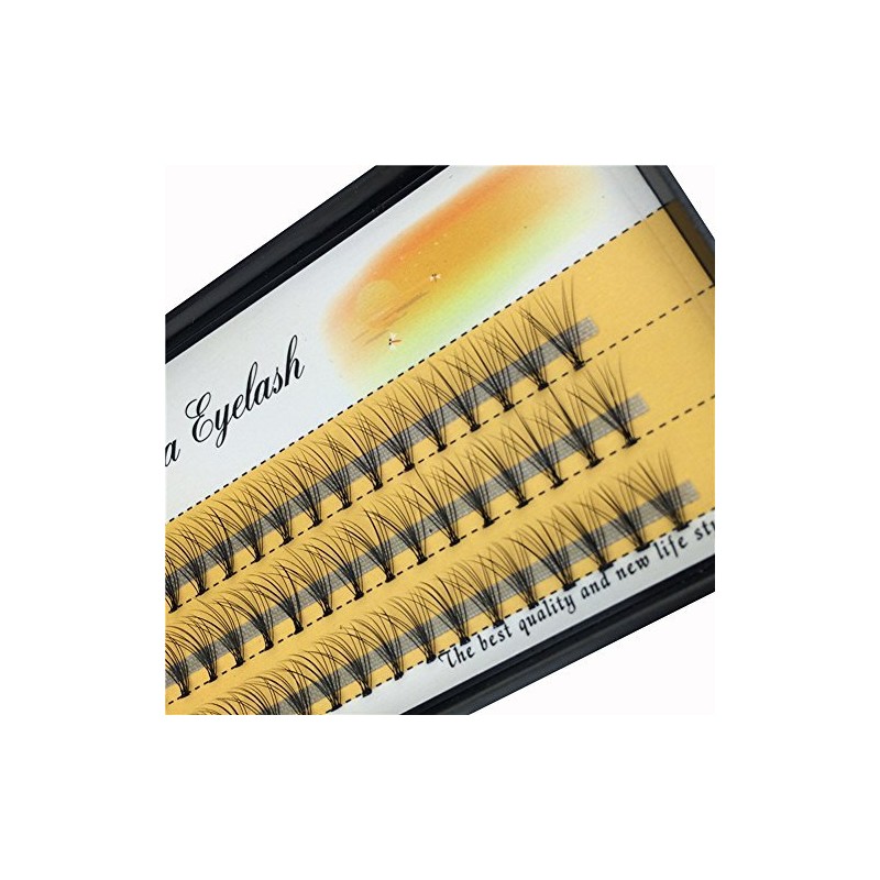 BODERMINCER 10D 60pcs Black Handmade False Eyelashes Natural Long Individual