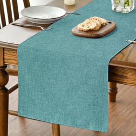 Artoid Mode Turquoise Aqua Table Runner, Seasonal Summer Washable Kitchen Dining Table Decoration for Home Party Decor 13x72 Inch