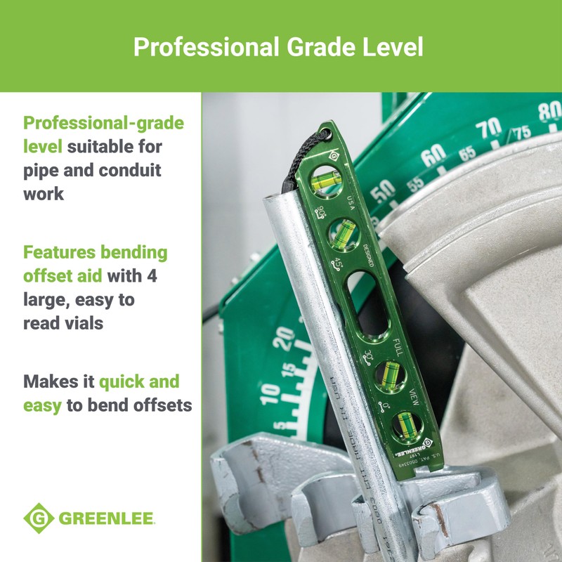 Greenlee L107 Electrician's Magnetic Torpedo Level with Conduit Bending Offset