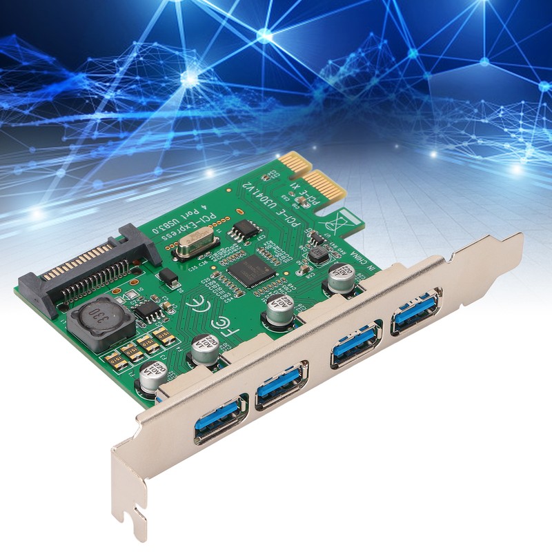 USB3.0 Expansion Card 5Gbps Transmission VIA Chip 4 Ports Enclosed