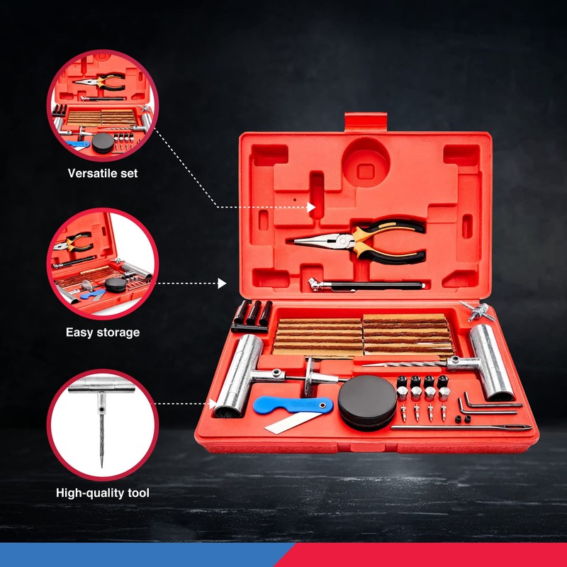 TOOLUXE 50003L Universal Heavy Duty Tire Repair Kit | 57