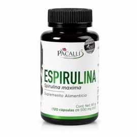 PACALLI Espirulina 500mg - 120 Cápsulas - Suplemento                                                                                                  