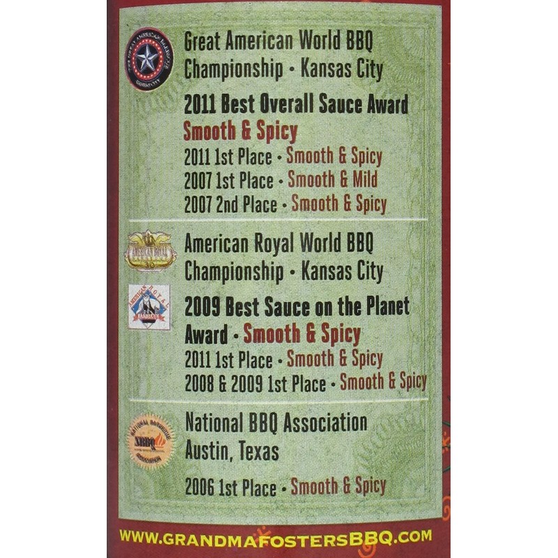 Grandma Foster's Smooth and Spicy Bar-B-Que Sauce 20.5 oz.